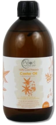 Cold Pressed Pure Castor Oil 500 ml, Glass Bottle, Vegan, BP Grade, Hexane Free, Non-GMO