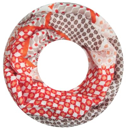 Majea Damen Loop Schal Schlauchschal Halstuch (880025) (orange 3)