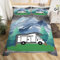 3D Wohnmobil Bettwäsche Set 240x220 cm Weiche Mikrofaser Wohnmobil Bettwäsche-Set mit Reißverschluss 3 Teilig Bettbezug mit Kissenbezug 80x80 cm