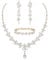 Ever Faith Rhinestone Wedding Bridal Jewellery Sets, Elegant Marquise Crystal Leaf Necklace Dangle Earrings Tennis Bracelet Set for Women Bridesmaid Clear Gold-Tone