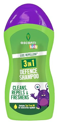 Head lice repellent shampoo - natural hair lice Defence with natural tea tree oil - 3 in 1 shampoo - cleans repels and freshens 300ml.