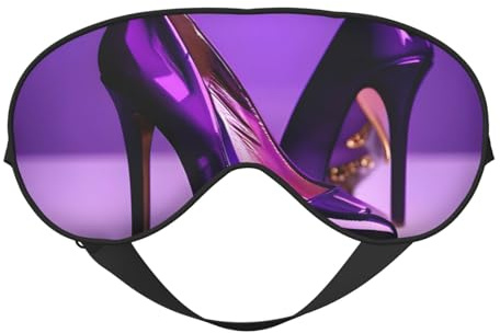 Elegante violette High Heels mit Lippenstift-Druck, bequeme Schlaf-Augenmaske, für Herren und Damen, leicht, für Reisen, Nickerchen, Meditation, Yoga, Arbeit