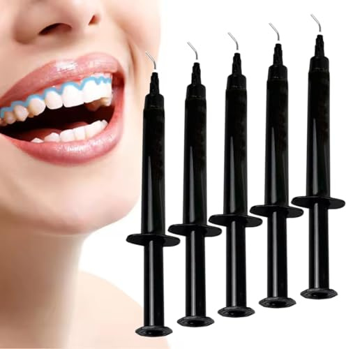 FiTspi Lot de 5 gels de protection des gencives dentaires de 1,5 ml avec pointes - Fournit une barrière protectrice pour les gencives, permettant le blanchiment des dents avec une sensibilité réduite