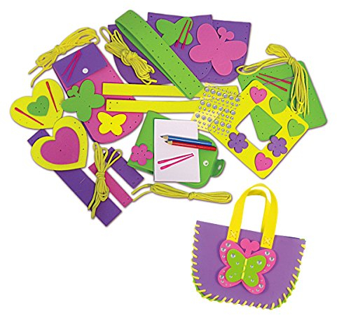 Galt First Sewing Kit - 5 Childrens Sewing Kits, Craft Kit for Kids - Introduction to Sewing, Colourful Learn to Sew Set - Step by Step Guide - Make a Bag, Frame, Purse and More - Ages 5 Years Plus