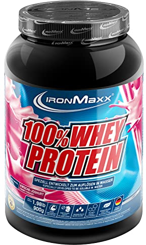 100% Whey Protein Pulver 900g Yoghurt Cherry - Leckerer High Protein Shake, 37g Eiweiß pro Portion, Power Drink für intensives Muskel-Training, Mit BCAAs und EAAs