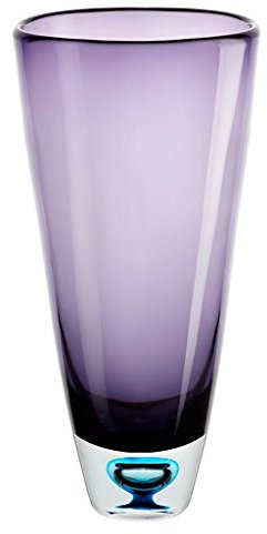 Blumenvase, Bouquetvase, Glas Vase Calla, violett, 33 cm, moderner Style (Art Glass Powered by Cristalica)