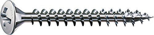SPAX Universalschraube, 4,0 x 25 mm, 1000 Stück, Kreuzschlitz Z2, Linsensenkkopf, Vollgewinde, 4CUT, Vernickelt, E1J, 0241030400255