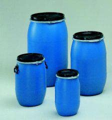 Graf Kunststoff-Weithalsfass Regentonne 220 Liter blau lebensmittelecht mit UN-Kennzeichnung - Futtertonne, Wassertank, Fass, Tonne Mit Deckel, Maischefass, Regenfass, Sauerkrautfass