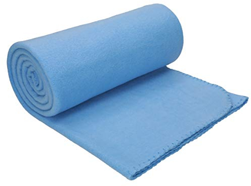 Betz Luxus Fleecedecke Kuscheldecke Wohndecke Farbe hell blau Größe 130x170 cm Qualität: 180 g/m² …
