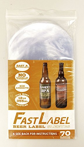 FASTFERMENT FastLabel Accesorios de fermentación – Etiquetas estándar para botellas de cerveza de 12 onzas – Nunca frotes una botella de nuevo traída botella de cerveza 12 oz 333 ml, 70