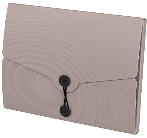 Stone Rössler SOHO Dokumentenmappe A4 | Schnellhefter Pappe | Papphefter | Mappe | Ordnungsmappe mit Kordelverschluss | für DIN A4 | 1 Stück | Farbe: Grau | Taupe