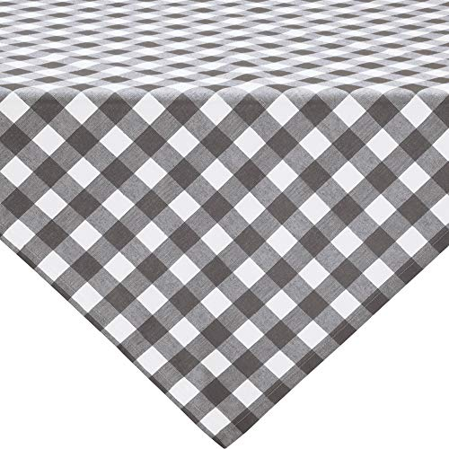 REDBEST Tischdecke, Mitteldecke Landhaus karo Nashville grau Größe 100x100 cm - strapazierstark, langlebig, glattes Gewebe, mit Kuvertsaum (weitere Farben, Größen)