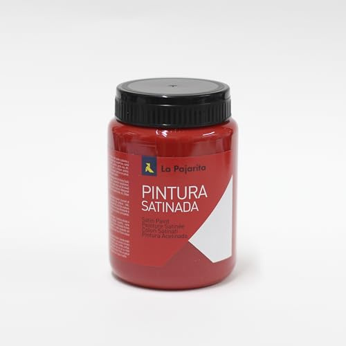 La Pajarita 110313 Pintura para Decoración y DIY, Satinada, 1, Rojo (Bermellon), 375 ml