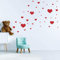 40 Herzchen Set - Herz Wandtattoo Wandaufkleber Sticker Aufkleber Liebe Heart Herzen (Rot)