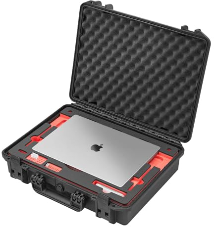 TomCase robuster Laptop Notebook Koffer/Tasche für Apple MacBook Air 15 (M1+M2+M3+M4) + Zubehör, wasserdichter Outdoor Hardcase (IP67) mit Präzisionsinlay (MacBook 15)