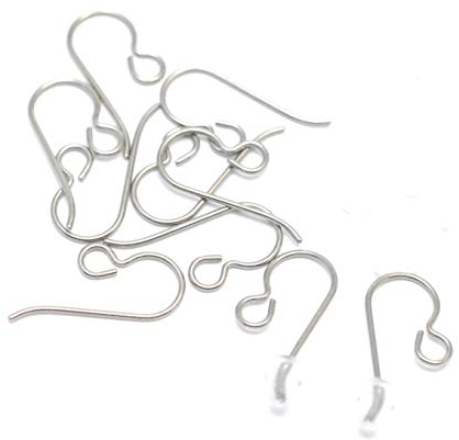 10 Stück (5 Paar) Titan Ohrhaken mit Nylon Ohrmuttern