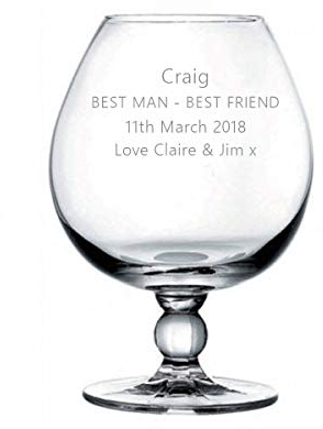 County Engraving Personalised Large 18oz Copa Brandy Glass with Presentation Box Ideal Wedding Favour - Enter Your Own Custom Text