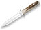 Joker Full Tang CC43 Lince Bergmesser, MOVAKlinge 6,2,5 cm, Hirsch Antler Griff, Braunes Leder Scheide, Fischen, Camping- und Wanderwerkzeug