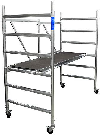 Alumexx FS 100 Klappgerüst/Fahrgerüst - Ohne Luke - Aluminium - Baugerüst - Klappgerüst - Malergerüst - Arbeitsgerüst - Fahrbar - Alugerüst - 3m Arbeitshöhe