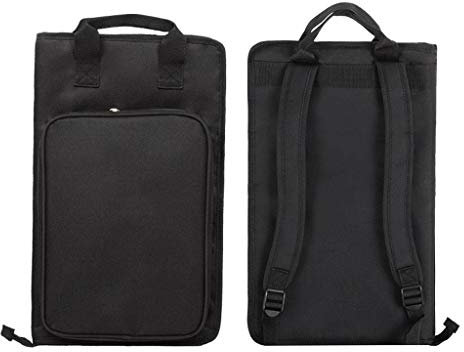 CLGTY Funda Bolsa Para Baquetas De Batería, Percusión Funda Baqueta Batería A Prueba De Humedad Porta Baquetas Con Mango Bolso De Mano Para-negro-46×29CM(18×11.5in)