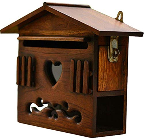 Klassischer Briefkasten aus Holz für den Außenbereich, modernes Haus, Retro-Briefkästen, Dekoration, Briefkästen, vertikale Wandhalterung mit abschließbarem Außenbereich, für Zuhause und Büro