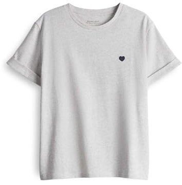 OPUS Damen Kurzarmshirt | T-Shirt SERZ Regular aus Organic Cotton Easy Grey, 42