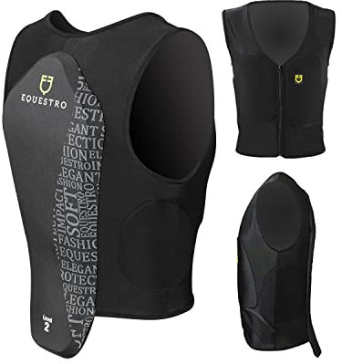 Equestro Protector de espalda para niño, unisex, 12 años, color negro