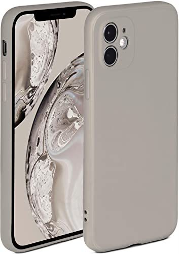 ONEFLOW Soft Case für iPhone 12 Hülle aus Silikon mit Kameraschutz, Silikonhülle mit erhöhtem Schutz fürs Display, Backcover Schutzhülle, weiche Handyhülle, Taupe