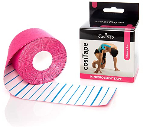 cosiTape | Kinesiologisches Tape (Pink) | 5 Meter x 5 cm Rolle | hautfreundlich, atmungsaktiv & wasserfest