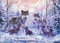Meecaa Diamond Painting Set Full Bilder Tier Wolf Jungtier Schnee, 5D Diamant Painting Diamant Malerei mit Zubehör 30x40cm (Tier)