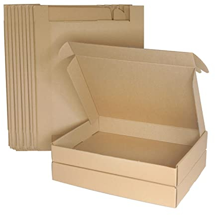 A4 C4 Versandkartons, 320x222x46mm Maxibriefkartons für Postversand, Versandtaschen Warensendung, Braune Verpackungskartons für Geschäft, Aufbewahrung oder Geschenkbox, aus Wellpappe(15 Stück)