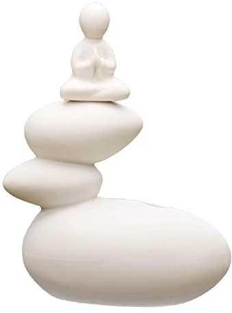 KOZEEY Weiße Buddha-Statue, Figur, Blumenarrangement, Dekoration, Sammlerstück, Skulptur, Gerät für Tischplatten, Geschenke, Meditieren
