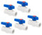 sourcing map 5Pack Kugelventil Wasserflusskontrolle Plastik Absperrhahn Garten 20mm Weiß Blau
