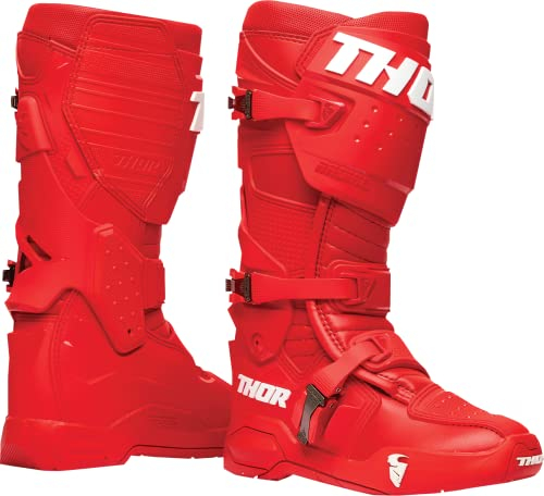 Thor Radial Cross - Stivali da motocross, Enduro MX, colore: Rosso, Colore: rosso, 47 EU