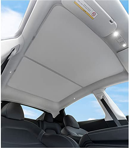 Parasol para Techo Solar de Coche, para Tesla Model Y 2019-2022, Parasol Plegable con Aislamiento térmico,Gre-y