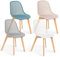 IDMarket Mandy - Juego de 4 sillas de cena de color surtido pastel rosa, blanco, gris claro y azul