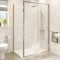 Hydrolux® 1200 x 800mm Sliding Shower Door Enclosure Screen Side Panel for Wet Room Cubicle Enclosures with Tray, 4mm Toughened Safety Glass Space Saving, Polished Chrome
