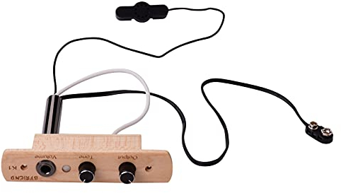 Karlak Cajon Drum Sound Hole Tonabnehmer Mikrofon-Tonabnehmersystem für Box Drum mit Tonlautstärkeregler 6,35 mm Ausgangsbuchse
