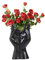 CDIYTOOL Keramik-Gesichtsvase, schwarze Blumenvase für Dekoration, weibliche Form, Kopf, Halbkörper-Büste, Vasen, Minimalismus, dekorative Blumenvase im modernen nordischen Stil (A)