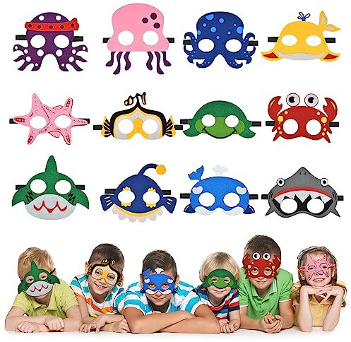 URAQT Filz Masken, Halloween Maske Party Kindermasken Masken Weihnachten Geburtstag Geschenke Weihnachten Halloween Geburtstag Karneval (O)