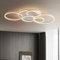 minifair Dimmbare Led Deckenleuchte,Unterputz-Wohnzimmerlampe,108 W,6400 Lm,Deckenleuchte Mit Fernbedienung,6-Ring-Kronleuchter FüR Wohnzimmer, Schlafzimmer, Esszimmer, 3000–6000 K,Weiß,L116CM
