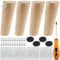 JYUHA 4 PCS 12 cm Wood Furniture Legs, Replacement Solid Wooden Sofa Legs Tapered Wooden Furniture Legs with Mounting Plate Pad & Screws for Sofa Cabinet Chair Dresser