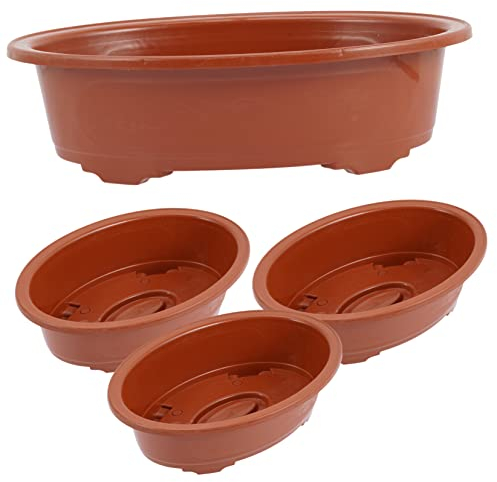 Toddmomy Plastic Planter Pot 4pcs Plastic Flower Pot House Plant Pots Flower Pots Indoor Pot Plant Large Bonsai Pot Plastic Containers Bonsai Growing Pots Potted Planter Shallow Mouth