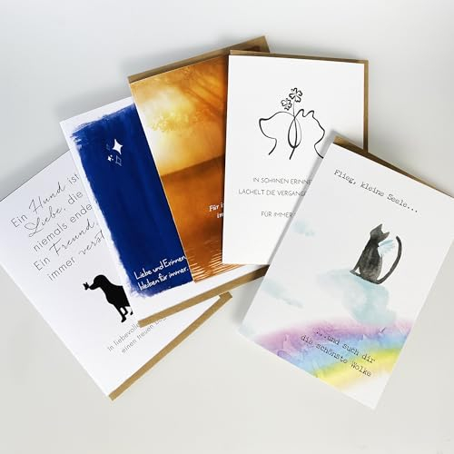 Hanra Grußkartenbox mit vielen verschiedenen Motiven, Trauer, Trauerkarten, Tiertrauer, 11,5 x 17, Klaus Hanfstingl Verlag GmbH, Tier, Tier Trauer, Tier Trauerkarte