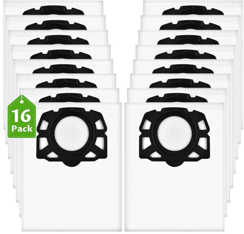 Lot de 16 sacs d'aspirateur,sac aspirateur karchers,pour kärchers 2.863-006.0 sacs filtrants en non-tissé 487 wd4 wd5 wd6 wd5p wd6p premium mv4 mv5 mv6 sacs filtrants pour aspirateur humide et se