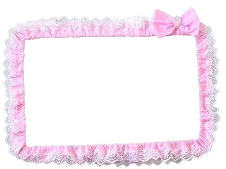 AsrMyjcx Copertura per Cornice per Schermo del Computer con Custodia Protettiva Ad Arco Decorazione per Schermo Antipolvere, Adorabile per PC Tablet Laptop TV, Rosa, da 23 a 26 Pollici