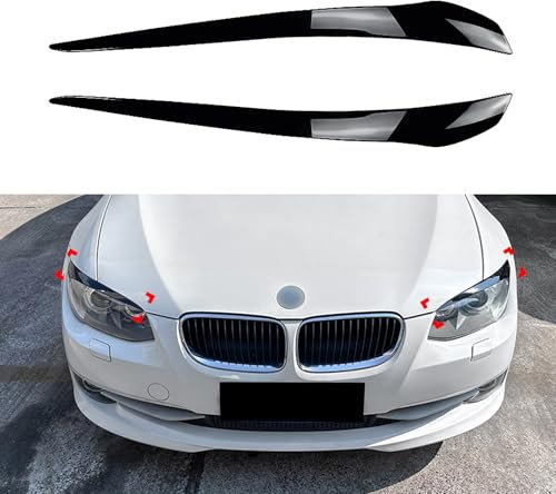 1 Paar Scheinwerfer-Augenbrauen Abdeckung für BMW E92 E93 LCI 2010-2012 glänzend schwarz