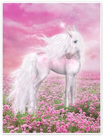 Einhorn Glitzer Poster von Dolphins DreamDesign 30 x 40 cm Pink Wandbilder Wanddeko