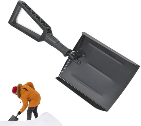 Snow Shovels for Snow Removal, Heavy Duty Snow Shovel, Heavy Duty Portable Utility Shovel with Bag, Multifunctional Sturdy Foldable Camping Shovel for Snow Removal