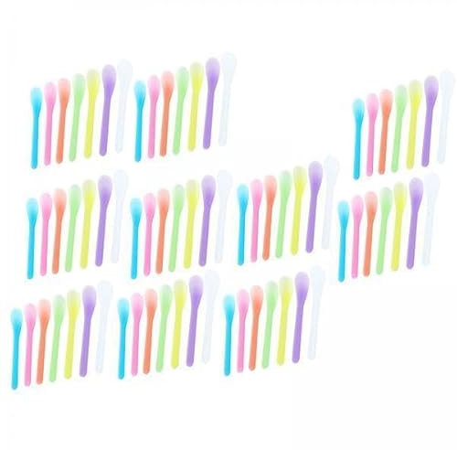 JAYIOLA 2x 100 Pcs Crème Visage Masque Cuillère Cosmétique Spatule Femmes Beauté Outil Rose, Couleur Mélangée